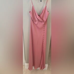 NWT Zara Pink Midi Dress with Button Detail